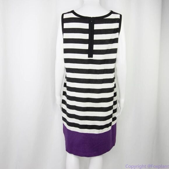 NEW Marks & Spencer M&S black and white striped linen dress, UK size 14 - Picture 9 of 16